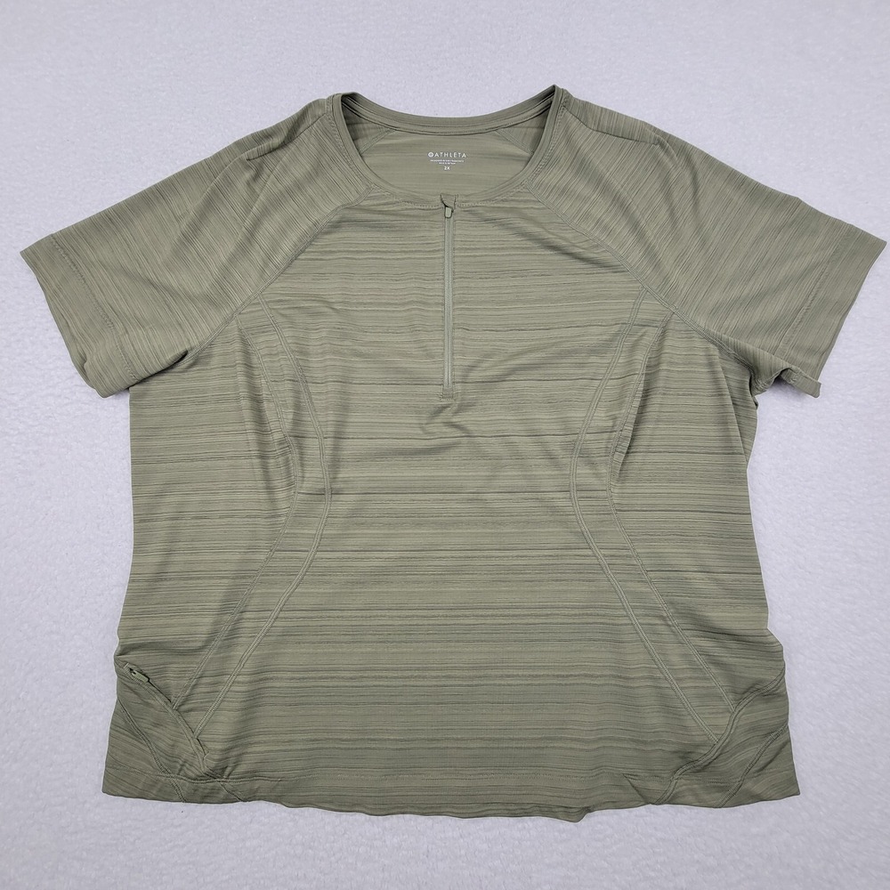 Athleta Pacifica Illume Fitted Tee Swim Surf Paddle Womens 2X Green 657808